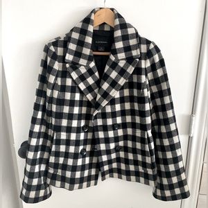 Women’s Club Monaco checkered button up peacoat